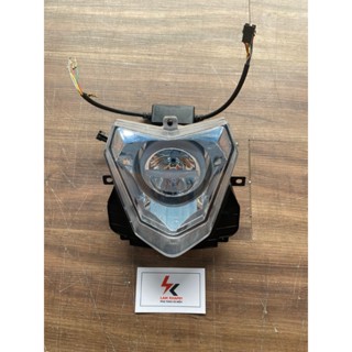 Pha đèn xe điện Xmen bi cầu có nguồn đổi màu kèm giá đỡ đèn - Hàng chuẩn UMV