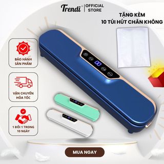 Máy Hút Chân Không TRENDI HB501 Hàn Không Kén Túi Bảo Quản Giữ Lâu Thực Phẩm Tặng Kèm 10 Túi Nhám