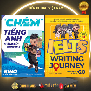 Sách- combo 2 cuốn "chém" tiếng anh không cần động não+ielts writing journey from basics to band 6.0