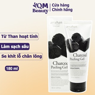 Gel tẩy da chết Arrahan Charcoal Peeling Gel 180ml Hàn Quốc, than hoạt tính QM Beauty