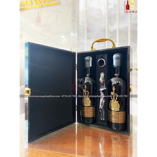 Set quà tặng 2 chai rượu vang Ý La Chitarra (vang cây đàn) - Hộp SM Đôi
