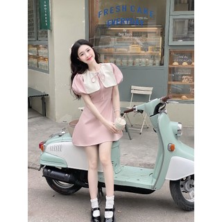 Váy thủy thủ tiểu thư tay bồng phối cổ nhún CHANGSTORE - v411
