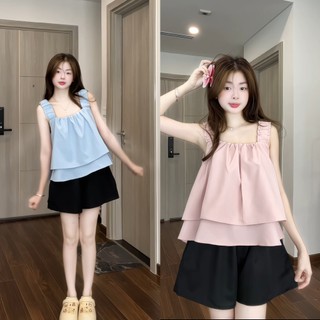 Sét áo hai dây bản to kèm quần sooc năng động CHANGSTORE - V66