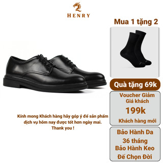 Giày derby nam HENRY chất liệu da bò cao cấp đế tăng chiều cao phong cách công sở AN04