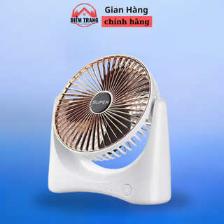 Quạt Tích Điện Mini Để Bàn Super Fan - Công Suất Lớn 3 Cấp Độ Gió Siêu Mát Động Cơ Êm Ái ( Hàng Đẹp )