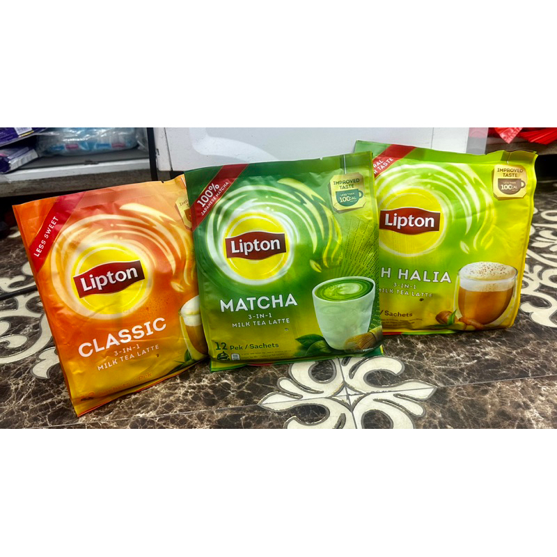 Trà Sữa LIPTON Vị Truyền Thống / Gừng / Latte Matcha - Trà Sữa Hoà Tan 3in1 12 gói x 20g