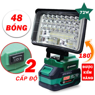 [Kèm PIN & SẠC] Đèn Pin 48 Bóng 72w WORKFIX, Dùng Liên Tục 12 Tiếng, Chân Pin Phổ Thống, Lõi đồng 100%