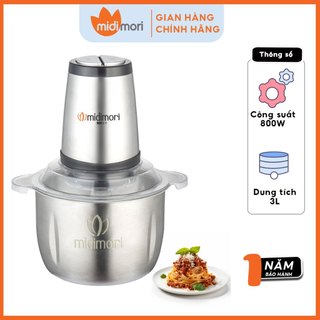 Máy xay thịt cối inox 3 lít Midimori MDMR-800 - Hàng chính hãng