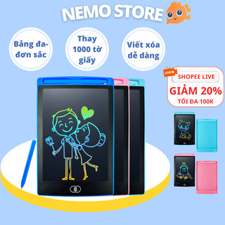 Bảng vẽ tự xóa điện tử 3D bảng viết vẽ thông minh 12 inch màn hình LCD đa sắc đồ họa đẹp kèm bút dạy học