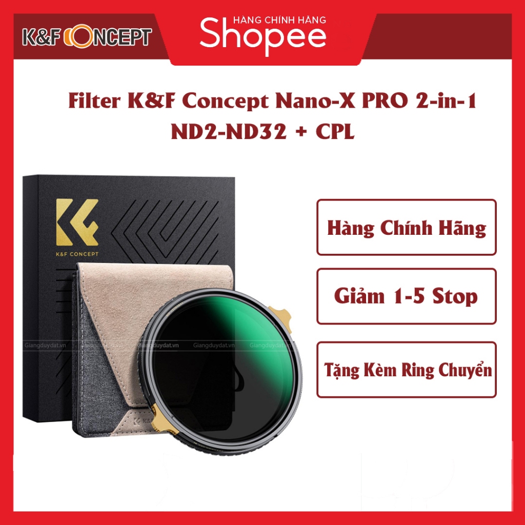 Kính Lọc Filter K&F Concept Nano-X Pro Series CPL+ND2-32 (1-5Stop)