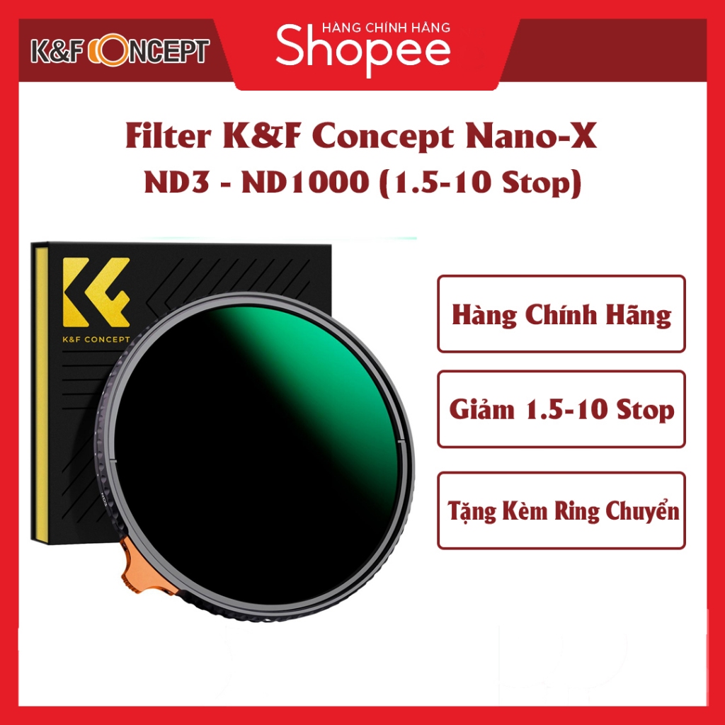 Kính Lọc Filter K&F Concept Nano-X Series Variable ND3-ND1000 (1.5 - 10Stop)