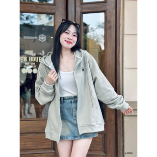 Áo khoác da cá form rộng 02 có nón form rộng thoải mái chibest lad48