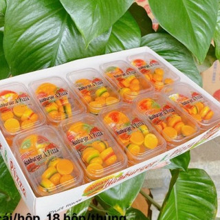Khay 20 hộp kẹo dẻo hình hamburger + piza