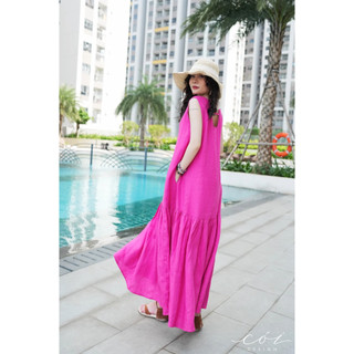 Đầm suông Maxi linen Cói Design