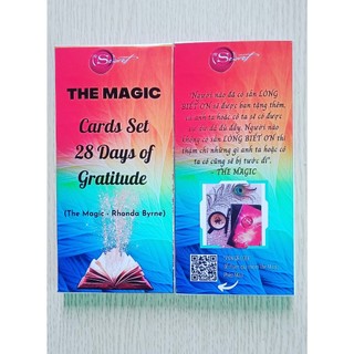 Bộ thẻ 28 ngày thực hành the magic phép màu - lòng biết ơn - kèm vỏ hộp - thẻ size 7*13cm, mặt bóng, 30 thẻ