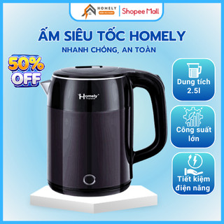 Ấm Siêu Tốc Nhựa Hai Lớp Homely Công Suất Lớn Với Dung Tích 2-3L Chính Hãng - Giúp Đun Nhanh Chóng