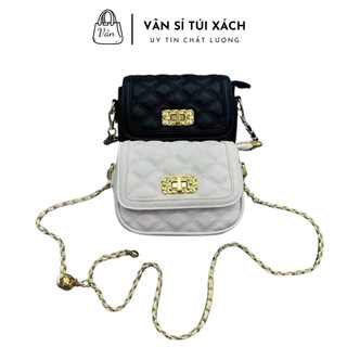 Size 18 vừa điện thoại - Túi xách nữ thời trang đeo chéo đeo vai mini dây phối xích chuông da mềm