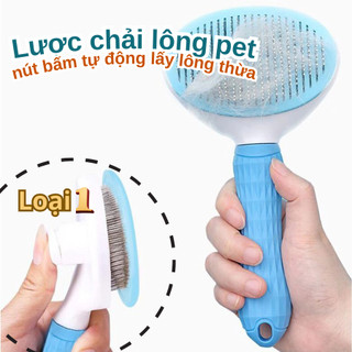 Lược Chải Lông Thú Cưng, Lược Chải Lông Chó Mèo có nút bấm gỡ lông rối