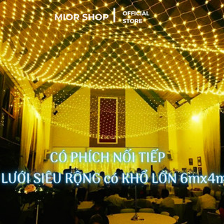 ĐÈN LED TRANG TRÍ dạng ĐÈN LƯỚI mắt cá 3m x2m  dùng điện có phích nối tiếp nhiều bộ