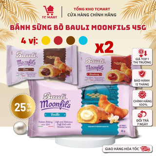 Combo 2 Bánh Sừng Bò Bauli Moonfils 45g - Bánh ăn sáng tiện lợi giàu dinh dưỡng - Bánh sừng trâu - Đồ ăn vặt
