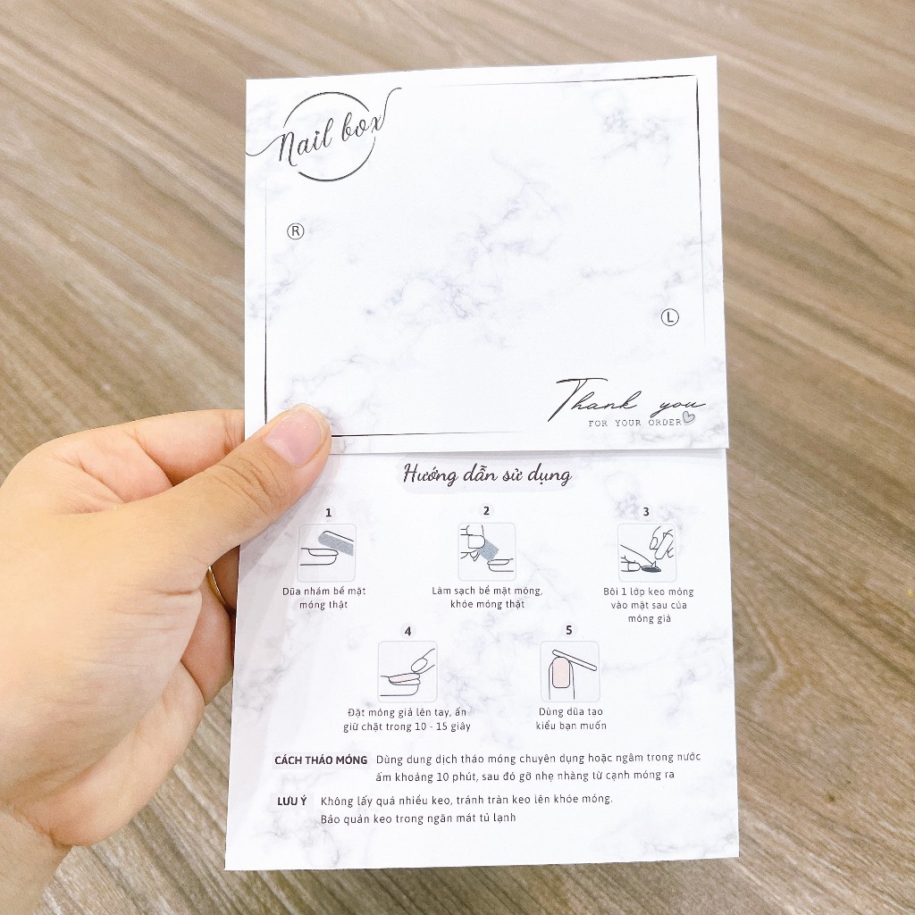 Bìa nailbox 2 mặt (kèm túi bóng cho mỗi bìa) - Thẻ gắn móng tay giả, bìa nailbox thiết kế size 9x11cm giấy C300 | BigBuy360 - bigbuy360.vn