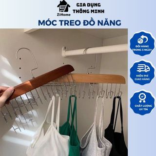 Móc gỗ treo đồ lót, thắt lưng, cà vạt, áo hai dây đa năng tiện dụng