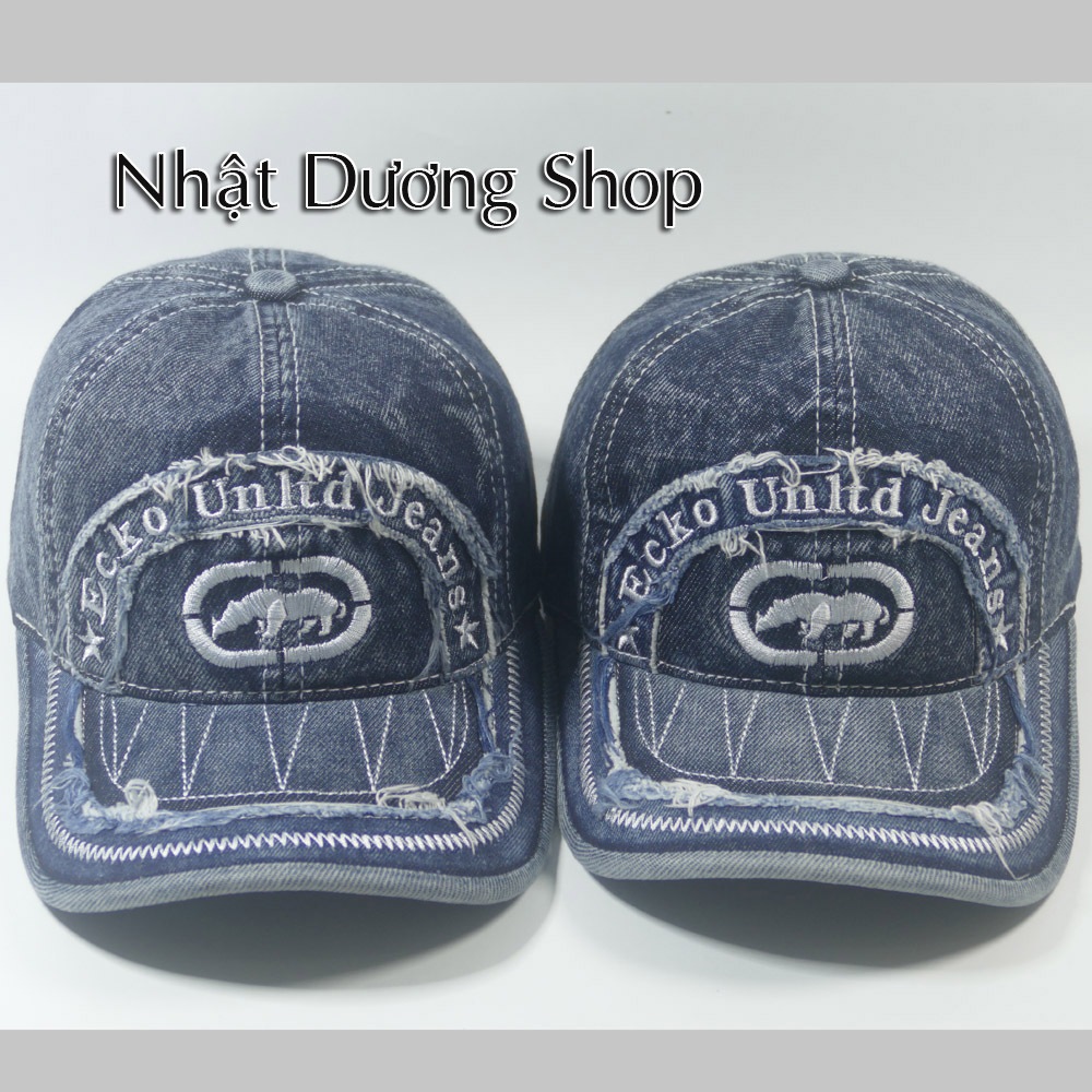 Nón kết Jeans thêu chữ Ecko Unltd Jeans, mũ lưỡi trai vải Jeans thêu chữ đẹp- Chất liệu vải phù hợp 