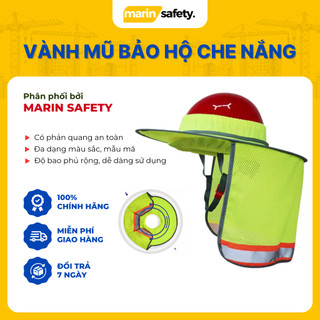 Vành mũ bảo hộ che nắng có phản quang, chất liệu vải lưới phối kaki nhiều màu - Marin Safety