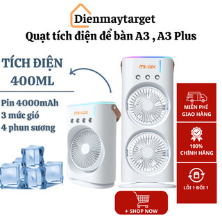 Quạt điều hòa tích điện Xiaomi Mi-Lux A3 Plus, 2 tầng làm mát bằng hơi nước, đèn led nhiều màu sắc bảo hành 12 tháng