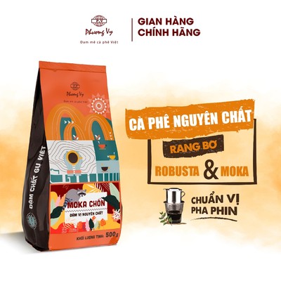 Cà Phê Nguyên Chất MOKA CHỒN 500g, cafe vị đậm, thơm dịu, hậu cân bằng, Phương Vy Coffee