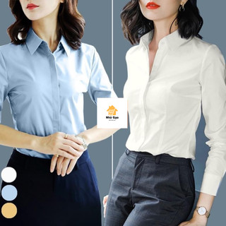 Áo nữ.sơ mi nữ công sở dài tay dáng Hàn Quốc thanh lịch hiện đại HH