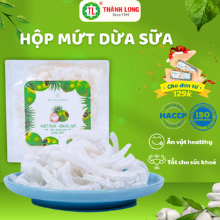 Mứt dừa sữa hộp mứt dừa sấy dẻo truyền thống mứt hoa quả thơm ngon Thành Long chính hãng 200g