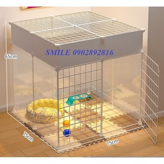 Chuồng quây lắp ghép cho chó mèo thú cưng nhựa trong suốt có cửa lắp ghép đa dạng mẫu