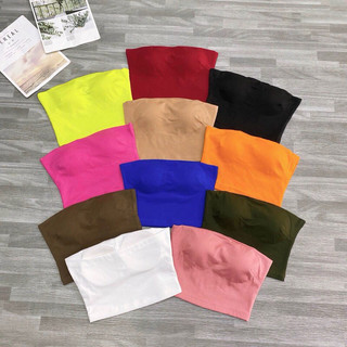 Áo ống trơn croptop có mod ngực vải borip đẹp
