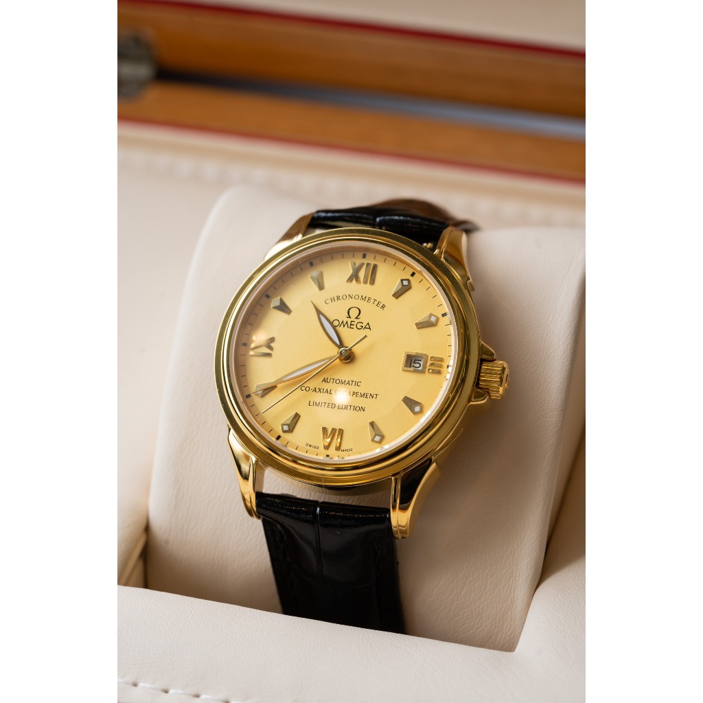 [Tặng Hộp Hãng]Đồng hồ nam omega co-axial chronometer 39,5mm máy Thụy Sĩ automatic, dây da cá sấu