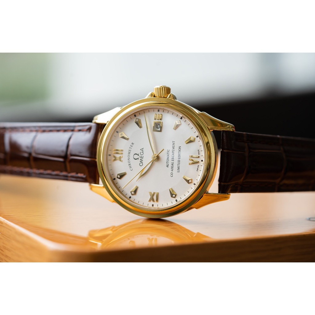 [Tặng Hộp Hãng]Đồng hồ nam omega co-axial chronometer 39,5mm máy Thụy Sĩ automatic, dây da cá sấu