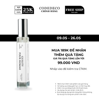 Tinh dầu thơm CODEDECO Guility trẻ trung, nam tính - 10ml