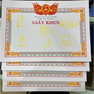 Combo 100 tờ giấy khen a4, mẫu có chữ cộng hoà...