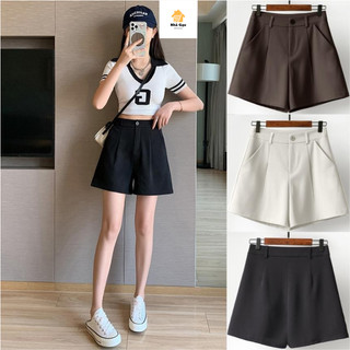 Quần nữ short đùi nữ ống rộng lưng cao chất liệu cao cấp form siêu xinh nữ