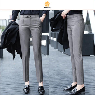 Quần nữ. Baggy quần tây công sở nữ 2 nút ngang màu xám cực đẹp nữ