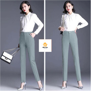 Quần nữ tây công sở nữ kiểu mới ống đứng màu xám xanh đậu sang trọng tươi tắn nữ