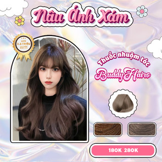 Thuốc nhuộm tóc màu NÂU ÁNH XÁM, NÂU ÁNH KIM  thuốc nhuộm tóc không cần tẩy, kem nhuộm tóc tại nhà Buddyhairs tặng kèm