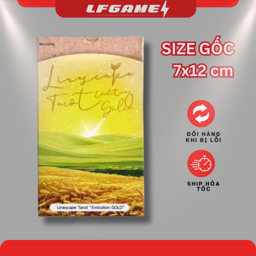 [SIZE GỐC+Tặng đá] Bài Tarot LINESCAPE Tarot Evo Gold Tarot Fullsize 7x12 78 lá bài bói oracle