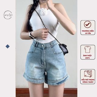 Quần đùi sooc jeans denim SPRING dáng ôm nhẹ 9488 P10K7