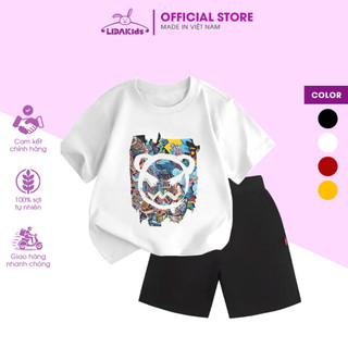 Đồ bộ bé trai in hình graffiti lidakids cực ngầu chất vải cotton mềm mát 0025