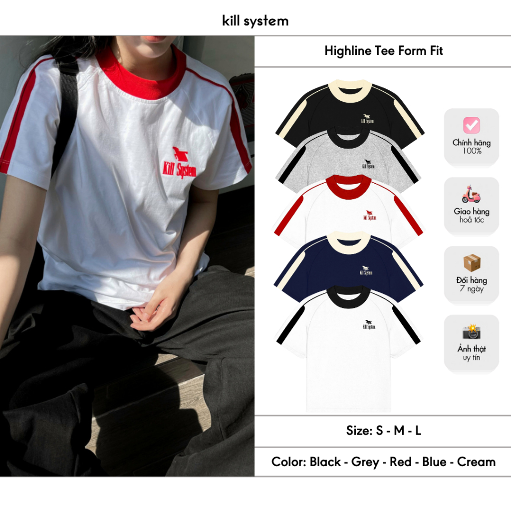Áo Thun Killsystem Form Fit Highline Nam Nữ Chất Vải Cotton