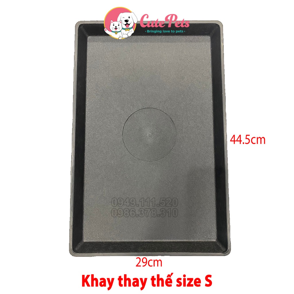 Khay nhựa thay thế lồng sơn tĩnh điện Size  L 73cm x 45,5cm x 3cm - CutePets