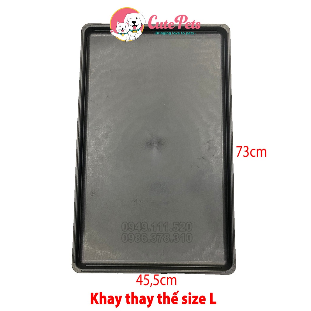 Khay nhựa thay thế lồng sơn tĩnh điện Size  L 73cm x 45,5cm x 3cm - CutePets