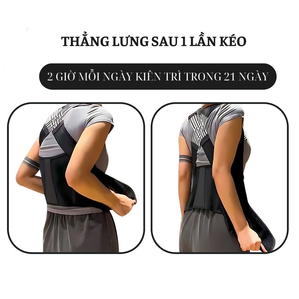 Đai Chống Gù Lưng E.SPORT (Nam&Nữ) - Giúp Lưng Thẳng, chống Cong Vẹo Cột Sống, Thoái Hóa Đốt Sống Cổ, Lệch Vai Gáy
