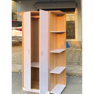 Tủ đựng quần người lớn 120x80x45 ,tủ lớn đựng áo quần đa năng,tủ quần áo gỗ lắp ghép chất liệu gỗ MDF phủ Melamine A19